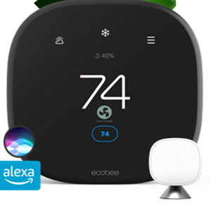 ECOBEE SMART THERMOSTAT PREMIUM WI-FI TOUCHSCREEN 2H/2C 4HP/2C WITH ROOM SENSOR WIRE EXTENDER B (264350)