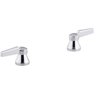 KOHLER TRITON K-16010-4-CP POLISHED CHROME SOLID BRASS LEVER HANDLE (PAIR) FOR CENTERSET FAUCET