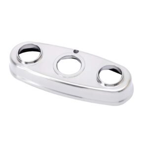 BRUSHED NICKEL ESCUTCHEON WITH HOLE FOR ESSENCE TWIN HANDLE SWING SPOUT LAVATORY FAUCET