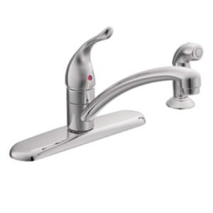 CHATEAU SINGLE HANDLE KITCHEN FAUCET, SIDE SPRAY, CHROME