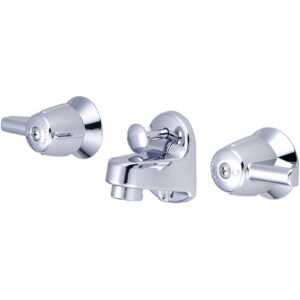 TWO HANDLE WIDESPREAD BATHROOM FAUCET LESS POP-UP, PVD POLISHED CHROME