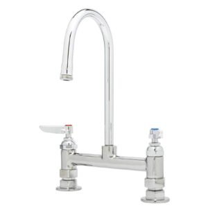 T&S B-0320-M CAST BRASS DECK MOUNT 8 WIDESPREAD DOUBLE PANTRY FAUCET, 23.09 GPM, POLISHED CHROME