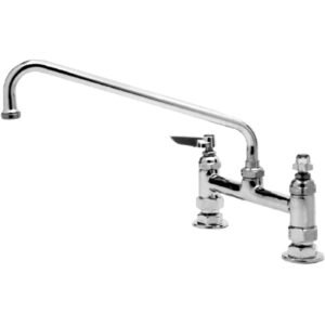 DECK MOUNTED WIDESPREAD DOUBLE PANTRY FAUCET WITH 8 CENTERS, LEVER HANDLES
