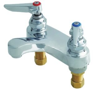 T&S B-0871M CAST BRASS DECK MOUNT 4 CENTERSET LAVATORY FAUCET, 2.2 GPM, POLISHED CHROME