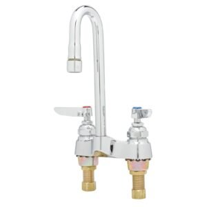 DECK MOUNTED CENTERSET LAVATORY FAUCET WITH 4 CENTERS, LEVER HANDLES