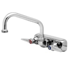 T&S B-1118-M BRASS WALL MOUNT 4 CENTERS WORKBOARD FAUCET, 2.2 GPM, POLISHED CHROME