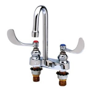DECK MOUNTED CENTERSET MEDICAL FAUCET WITH 4 CENTERS, WRIST BLADE HANDLES