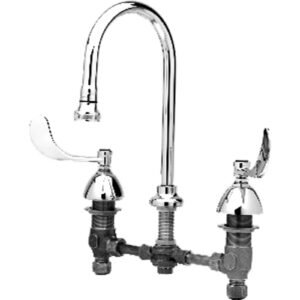 T&S B-0867-04L BRASS DECK MOUNT 12 WIDESPREAD CONCEALED BODY MEDICAL FAUCET, 2.2 GPM, CHROME