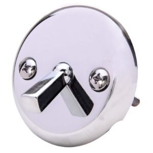 SOLID BRASS ROUND OVERFLOW PLATE WITH TRIP LEVER AND SCREWS, CHROME PLATED