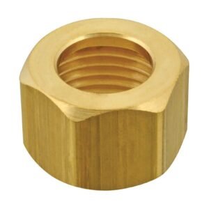 BRASS HEX FAUCET SHANK NUT FOR T&S RIGID BASE FAUCET, 1/2 NPSM FEMALE