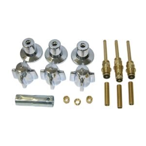 3-HANDLE REMODELING TRIM KIT FOR DIVERTO SERIES CENTRAL BRASS TUB & SHOWER