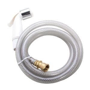 WHITE SPRAY HEAD WITH HOSE AND GUIDE, 1/8 MIP X 48 HOSE