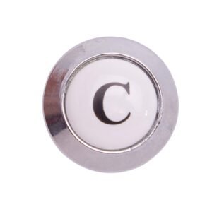 CHROME PLATED PORCELAIN COLD INDEX BUTTON