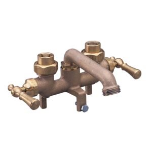 FINALE TWO HANDLE LAUNDRY FAUCET, LESS SPRAY, ROUGH BRASS