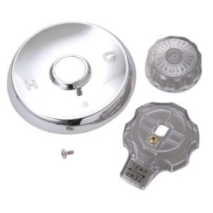 CHROME STAINLESS STEEL TRIM WITH ACRYLIC HANDLE FOR MIXET TUB/SHOWER FAUCET