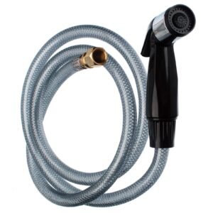BLACK PLASTIC UNIVERSAL KITCHEN SINK SPRAY HOSE AND HEAD FOR MOST FAUCETS