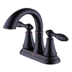 TIMELESS TWO HANDLE CENTERSET BATHROOM FAUCET WITH POP-UP, OIL RUBBED BRONZE