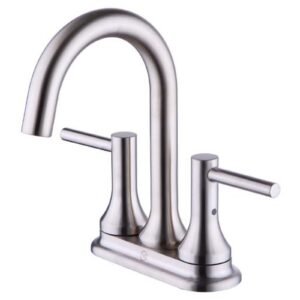 VOGUE TWO HANDLE CENTERSET BATHROOM FAUCET WITH POP-UP, BRUSHED NICKEL