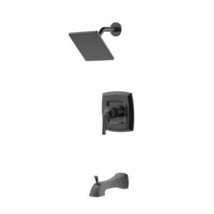 ARCHITEC SINGLE HANDLE PRESSURE BALANCED TUB & SHOWER, MATTE BLACK (TRIM ONLY)