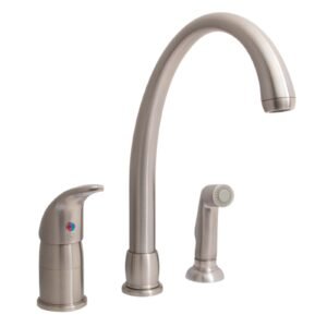ESSENCE SINGLE HANDLEHI-RISE KITCHEN FAUCET WITH SIDE SPRAY IN BRUSHED NICKEL