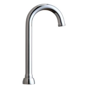 CHICAGO FAUCETS GN8AJKCP BRASS RIGID/SWING GOOSENECK SPOUT, 8 REACH, 6-1/8 HEIGHT, CHROME PLATED