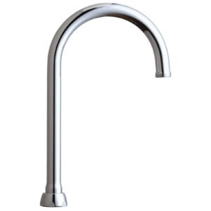 CHICAGO FAUCETS GN2AH8JKCP BRASS FIXED/360 DEG GOOSENECK RIGID/SWING SPOUT, 5-1/4 REACH, 4-3/8 H