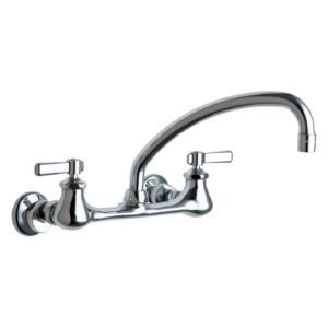 WALL MOUNTED CENTERSET UNIVERSAL HOT AND COLD WATER SINK FAUCET WITH 8 CENTERS, LEVER HANDLES