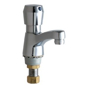 DECK MOUNT SINGLE HOLE METERING FAUCET, PUSH BUTTON, VANDAL PROOF PROOF AERATOR