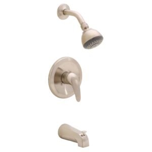 SIMPLICITY SINGLE HANDLE PRESSURE BALANCED TUB & SHOWER, BRUSHED NICKEL (VALVE INCLUDED) 1.8 GPM