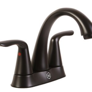 ARTIS 2 HANDLE CENTERSET BATH FAUCET W/POP-UP, MATTE BLACK