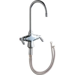 DECK MOUNTED SINGLE HOLE HOT AND COLD WATER MIXING SINK FAUCET, LEVER HANDLES
