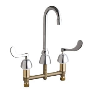 CENTERSET UNIVERSAL CONCEALED HOT AND COLD WATER SINK FAUCET WITH 8 CENTERS, WRIST BLADE HANDLES