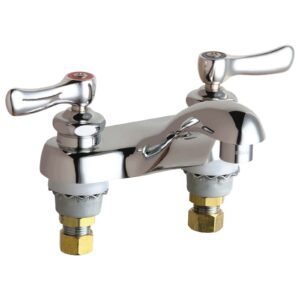 DECK MOUNTED CENTERSET MANUAL HOT AND COLD WATER SINK FAUCET WITH 4 CENTERS, LEVER HANDLES