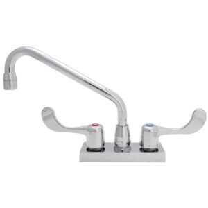 DECKMOUNT 4 CTRS 4W/B HANDLES/ 8SWING SPOUT