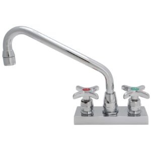 DECKMOUNT 4 CTRS CROSS HANDLES/ 8 SWING SPOUT