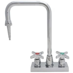 NON-POTABLE DECKMOUNT 4 CTRS CROSS HANDLES/ GOOSENECK