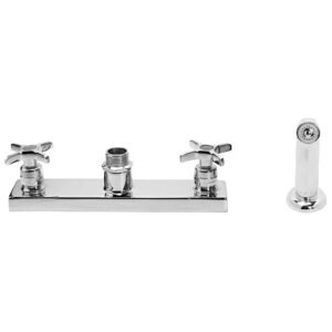 DECKMOUNT 8 CTRS W/SPRAY CROSS HANDLE LESS/SPOUT
