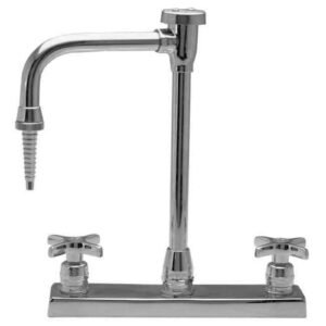 NON-POTABLE DECKMOUNT 8 CTRS CROSS HANDLES/ V/B GOOSENECK