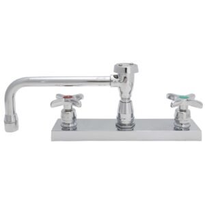 DECKMOUNT 8 CTRS CROSS HANDLE 8V/B SWING SPOUT