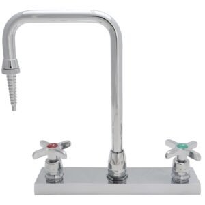NON-POTABLE DECKMOUNT 8 CTRS CROSS HANDLES/ GOOSENECK