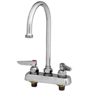 8 DECK MOUNT TWO HANDLE COMMERCIAL FAUCET, LESS SPRAY, CHROME