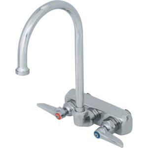 WALL MOUNTED CENTERSET COMMERCIAL FAUCET WITH 4 CENTERS, LESS SPRAY, LEVER HANDLES