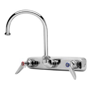 8 WALL MOUNT TWO HANDLE COMMERCIAL FAUCET, LESS SPRAY, CHROME