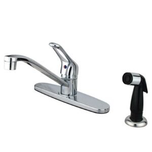 WYNDHAM SINGLE HANDLE KITCHEN FAUCET, SIDE SPRAY, POLISHED CHROME