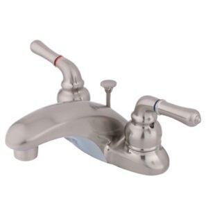MAGELLAN TWO HANDLE CENTERSET BATHROOM FAUCET WITH POP-UP, SATIN NICKEL
