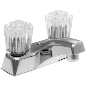ENCORE 2 HDLE LAVATORY CLEAR ACRYLIC HDLS,L/POP-UP,CH