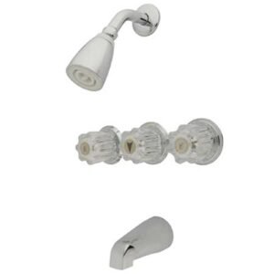 AMERICANA THREE HANDLE NON-PRESSURE BALANCED TUB & SHOWER, POLISHED CHROME (VALVE INCLUDED)